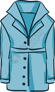 一件带长袍矢量或彩色插图的蓝色外套图片