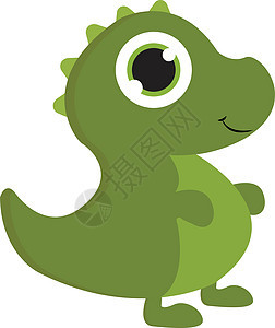 绿色恐龙婴儿矢量或颜色插图图片