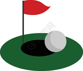 绿色高尔夫球场矢量或颜色插图图片