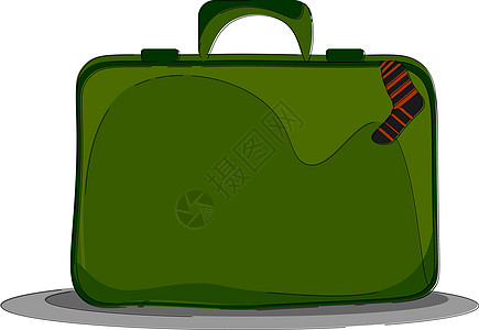 绿色的容易携带手提箱矢量或颜色插图图片