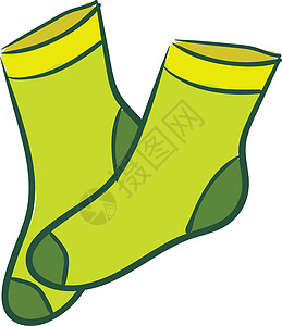一对绿袜子矢量或颜色插图图片