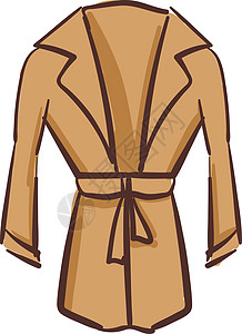 漂亮的棕色女装外套矢量或彩色插图图片