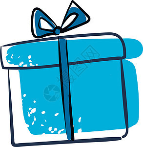 蓝色礼品盒矢量或颜色插图的剪贴板图片