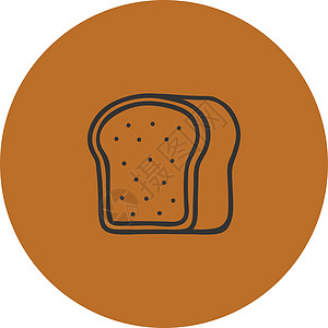 一条面包在棕色背景上的素描画像图片