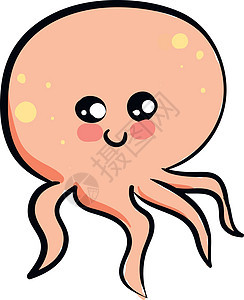 可爱章鱼矢量或颜色插图的 Emoji图片