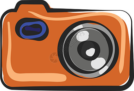 照相机矢量或颜色插图的油漆黑色控制戒指相机家具照片橙子纽扣灰色背景图片