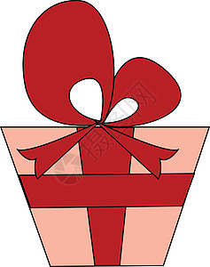 红色礼品盒矢量或颜色插图的剪贴板图片