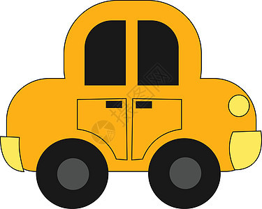 黄色玩具车的绘图设置在孤立的白色背景 vi背景图片