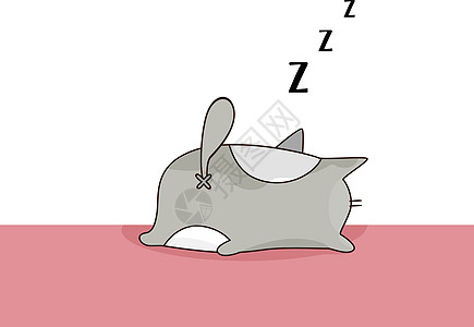 猫在睡觉矢量或颜色插图时打呼噜的Emoji图片