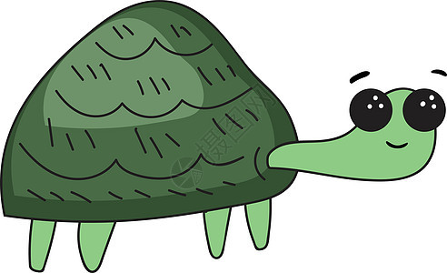 有趣的卡通乌龟设置在孤立的白色背景上查看 fr卡通片微笑绘画插图眼睛绿色背景图片