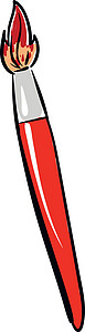 红色桌面红色油漆刷画矢量或彩色插图的剪贴板插画