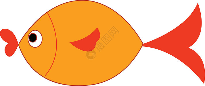 黄色鱼类矢量或颜色插图的剪贴板图片