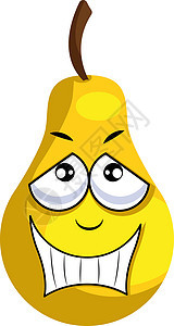 白色背景上的黄色苹果微笑插图矢量Name图片