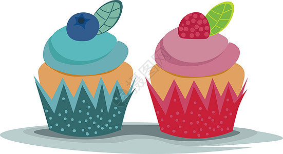 小可爱的白莓蛋糕 矢量或彩色插图图片