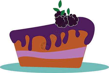 莓蛋糕 矢量或颜色插图图片