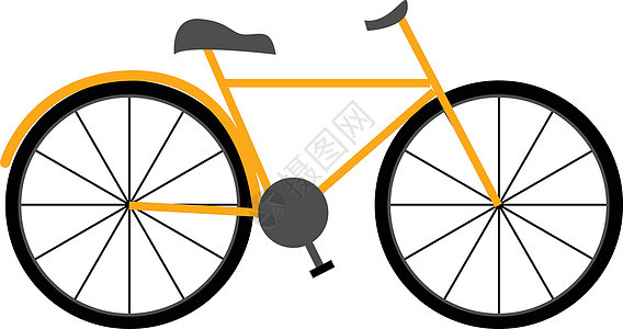 黄色自行车矢量或它制作图案的颜色图片