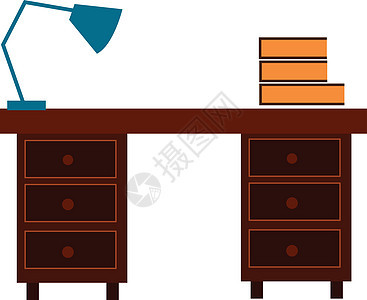 舒适的办公桌 矢量或颜色插图图片