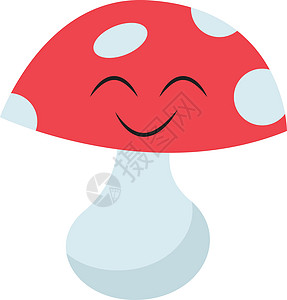 表情符号的微笑蘑菇集孤立在白色背景 vi图片