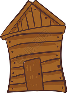 彩色木屋褐木木屋 矢量或彩色插图的油漆插画
