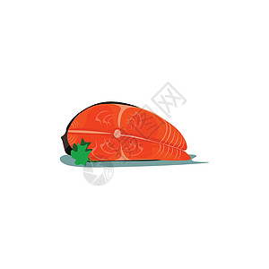 鲑鱼片 矢量或颜色插图的剪贴板图片