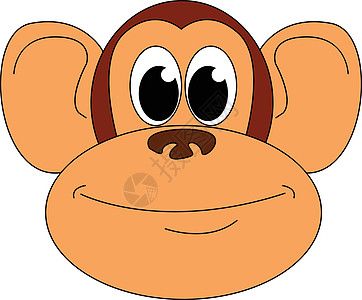漫画猴子 矢量或彩色光柱脸的剪贴板图片