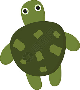 卡通图片的可爱的绿海龟孤立的白色背景图片