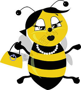 带袋子 矢量或颜色插图的雌蜜蜂图片