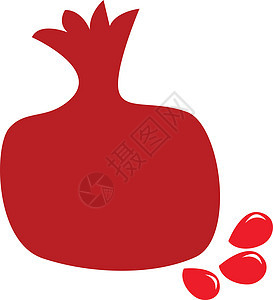 或彩色插图果汁水果植物红色石榴石食物绘画果实美味小吃热带背景图片