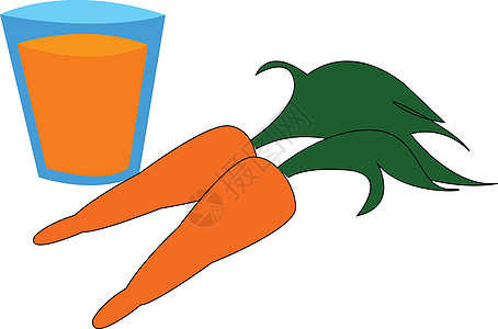 胡萝卜汁矢量或彩色插图图片