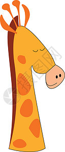 Giraffe 头 向量或颜色插图图片