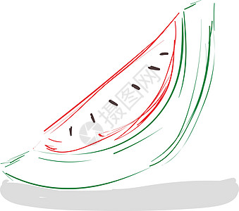 一块西瓜矢量或彩色插图图片