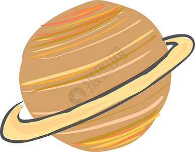 土星2号行星 矢量或颜色图解图片