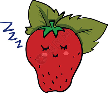 睡着2草莓 矢量或彩色插图图片