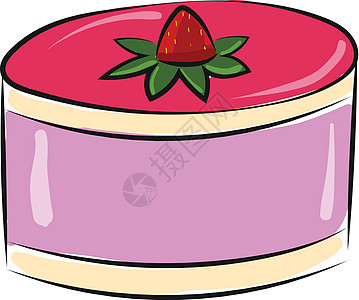 草莓和果冻蛋糕的图像矢量或颜色错觉图片