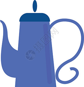 蓝色茶壶 矢量或颜色插图的图像图片