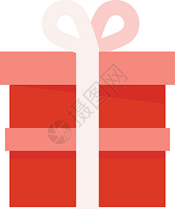 礼物盒矢量或彩色插图生日盒子惊喜手工白色问候语丝带展示绘画派对图片