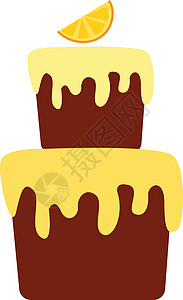 两层柠檬蛋糕矢量或彩色插图图片