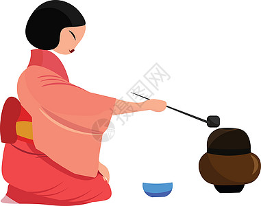 茶叶仪式 向量或颜色插图图片