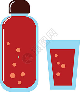 瓶子 矢量或彩色插图中的红汁图片