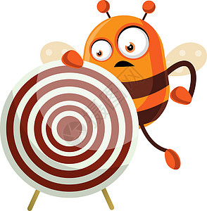 蜜蜂持有目标 插图 向量 在白色背景图片