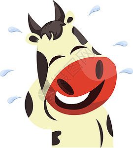 奶牛在哭泣 插图和白色树枝的矢量中大笑图片