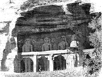 蒂尔坦卡拉斯的洞穴 在古代雕刻图片