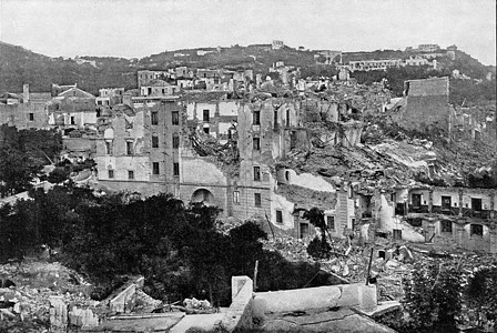 朱尔地震后伊施亚岛的卡萨米西奥拉图片