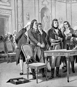向拿破仑波拿巴第一领事解释技术仪器实验乐器黑色雕刻历史性插图科学蚀刻图片
