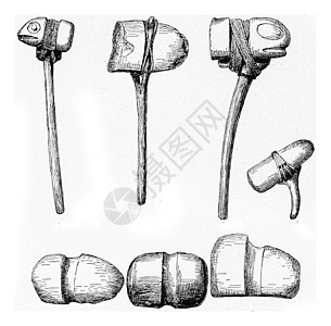 用石锤来摆动手柄 雕刻老古董的雕刻图片