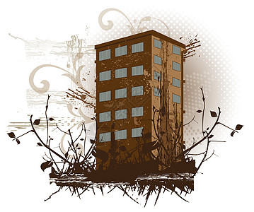 Brown大楼 插图艺术品枝条工作绘画建筑学植物办公室职场景观企业图片