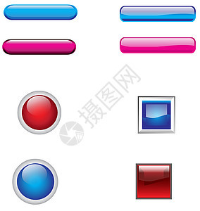 网站按钮 插图全球粉色蓝色互联网玻璃网络正方形收藏资讯绘画背景图片