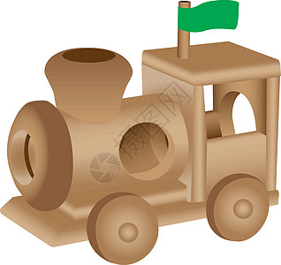 印刷打印渲染插图车轮绿色绘画玩具棕褐色木头轮子白色图片