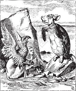 莫克海龟和葛瑞芬为爱丽丝歌唱 爱丽丝的冒险一图片