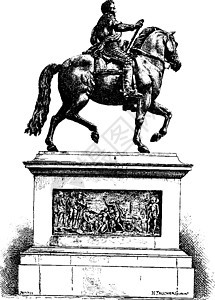 亨利四世的雕像 在庞特纽夫 古代雕刻图片